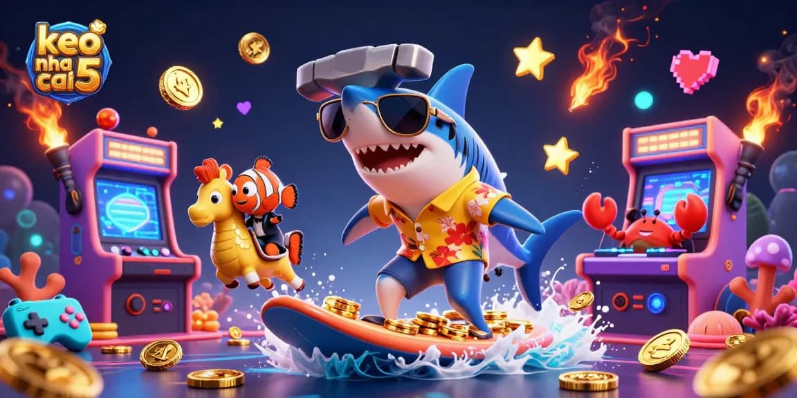 Engage with keo nha cai 5 through thrilling 3D casino adventure featuring vibrant undersea characters.