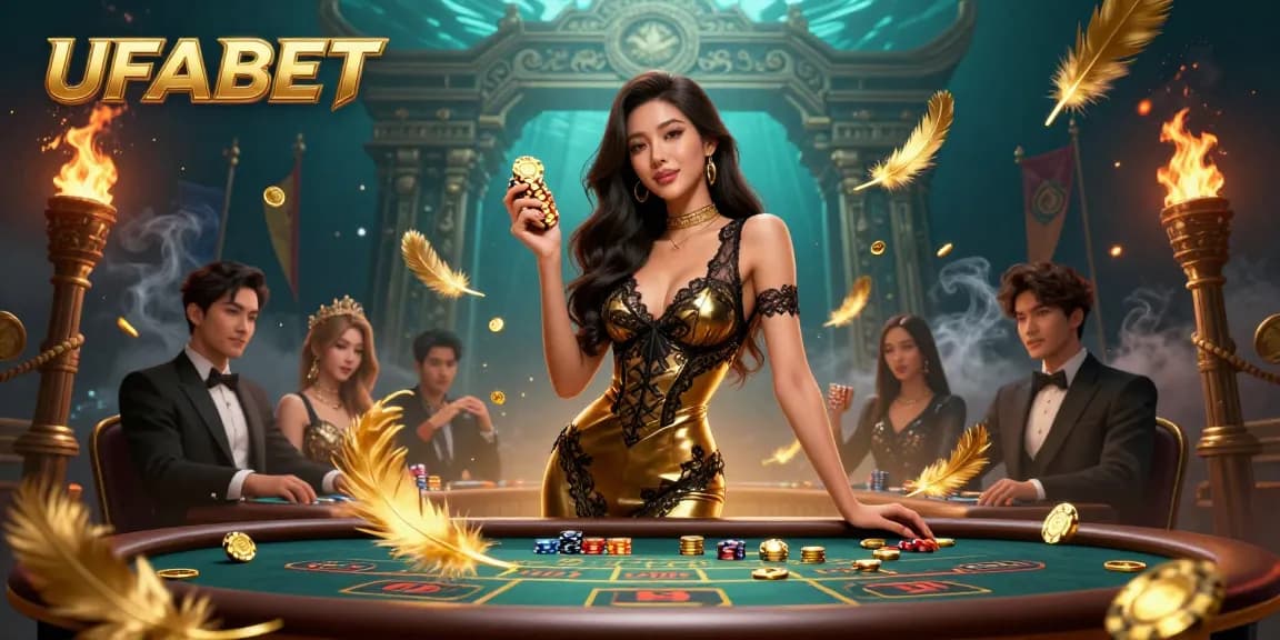 Experience excitement at UFABET with high-value chips at a VIP baccarat table.