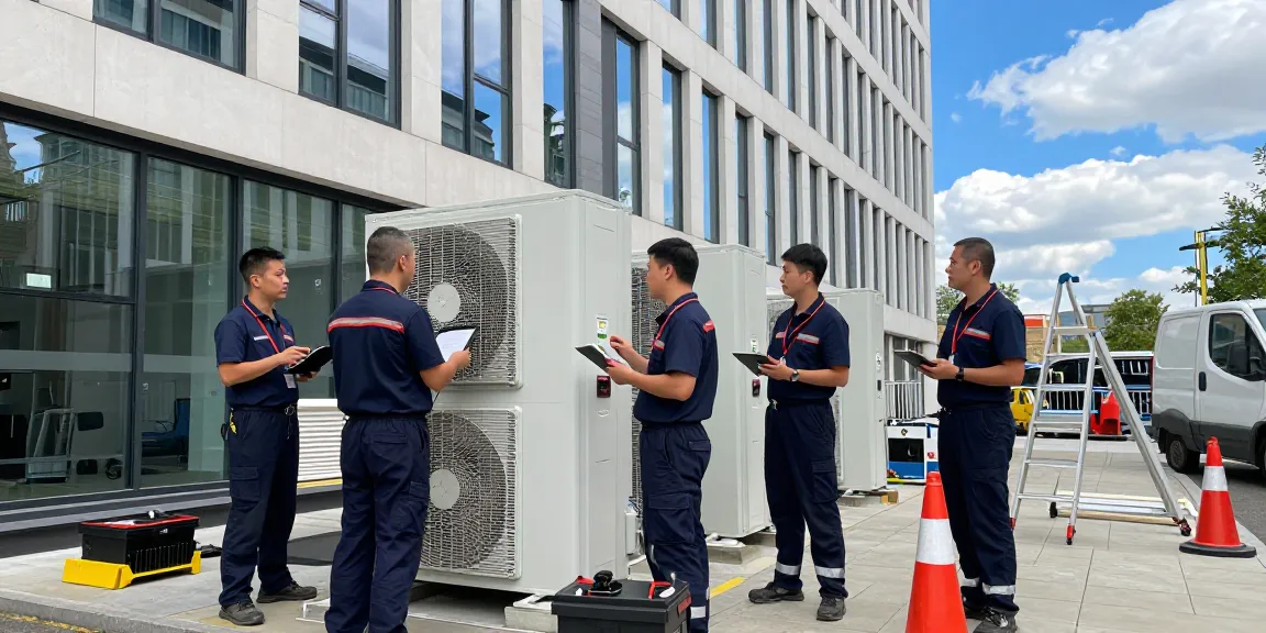 Technicians performing commercial property maintenance services in London, ensuring optimal building performance and safety.