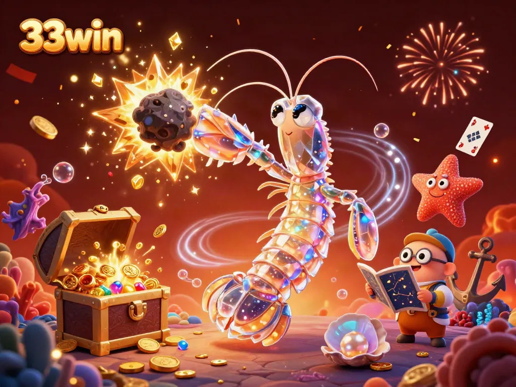 Experience the excitement of 33win with exploding treasures and dynamic underwater scenes.