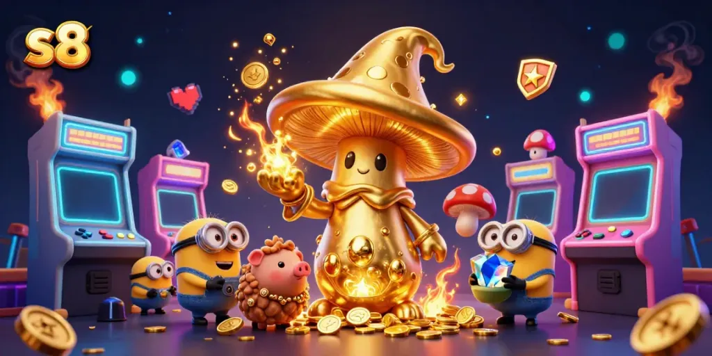 Engage with S8's dynamic casino experience featuring magical elements and treasure-hunting characters.