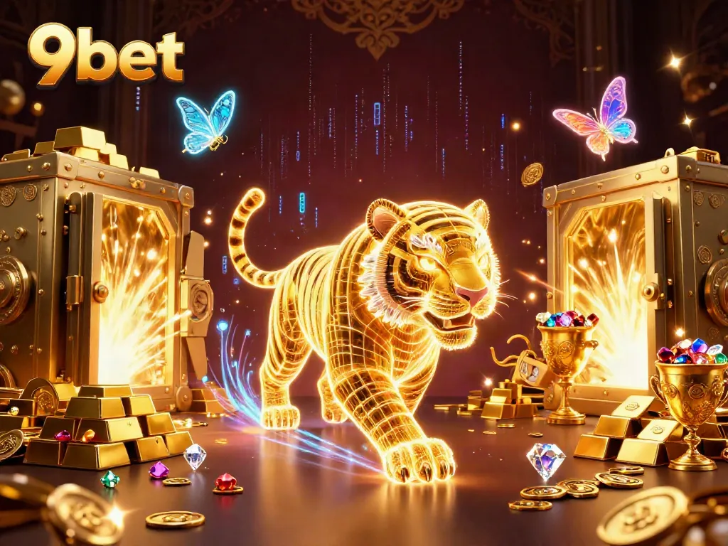Engage with the thrilling world of 9bet as a luminous tiger lights up the digital casino landscape.