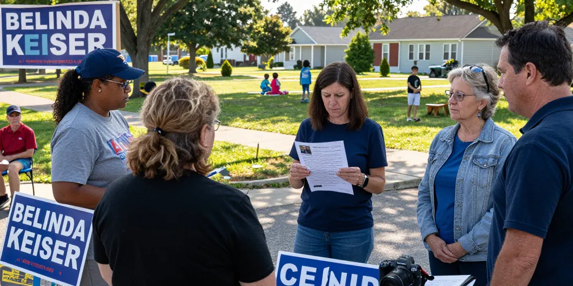 Voters discussing concerns about Casey Askar's past outside a polling station.