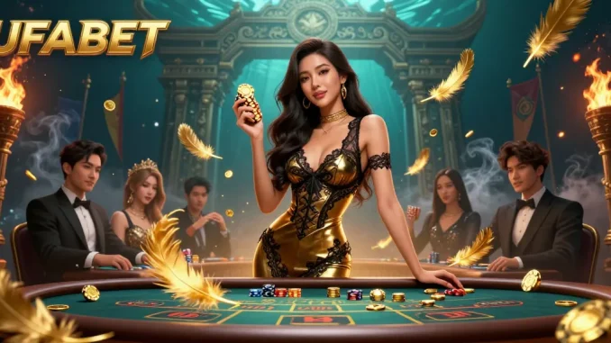 Experience excitement at UFABET with high-value chips at a VIP baccarat table.