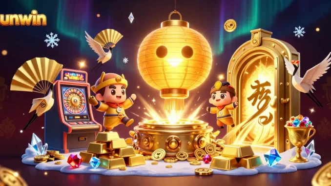 Experience the excitement of sunwin with treasures and characters in a vibrant casino atmosphere.