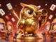 Experience the excitement of Sunwin as the golden owl observes casino action with whimsical elements.