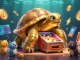 Engage with F168 in an exciting casino atmosphere featuring a golden tortoise pinball machine and vibrant crypto elements.