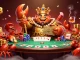 Engage with the vibrant and dynamic gaming scene of nhà cái du88 featuring a golden crab emperor ruling over poker excitement.
