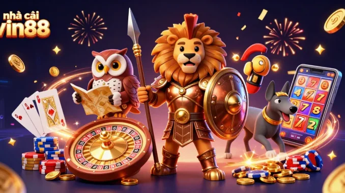 Engage with rewarding games at nhà cái vin88 featuring vibrant casino elements and energetic characters.